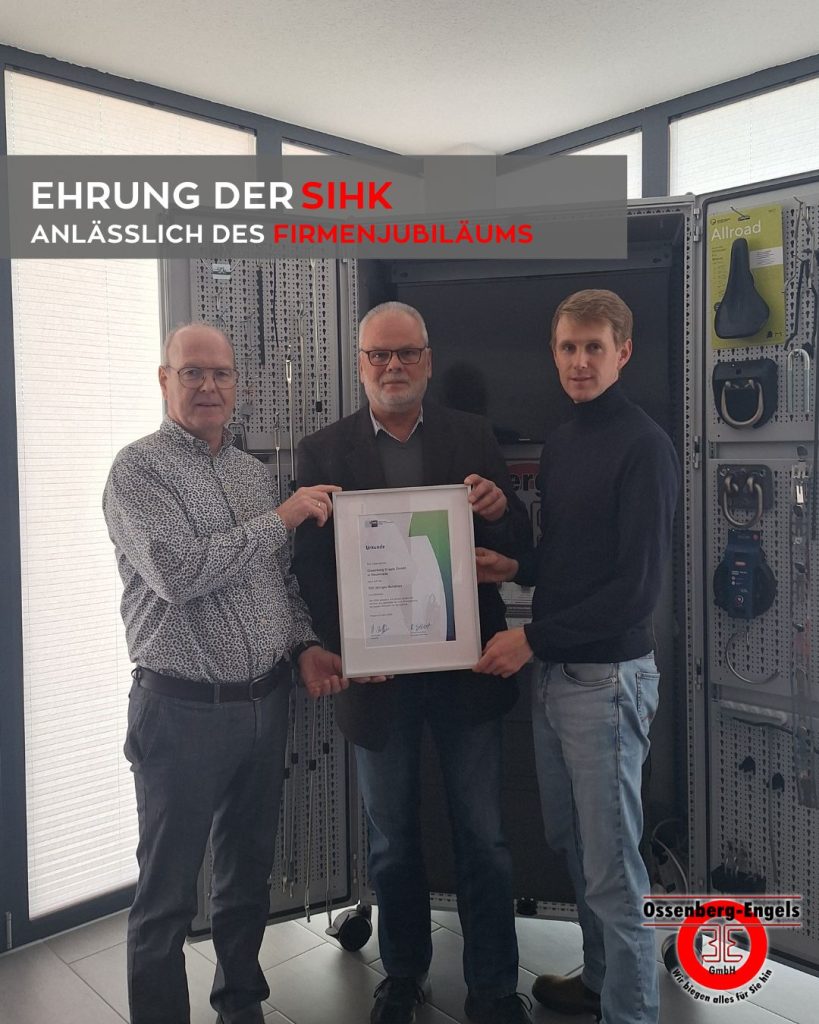 Ehrung der SIHK anlässlich unseres 100-Jährigen Firmenjubiläums